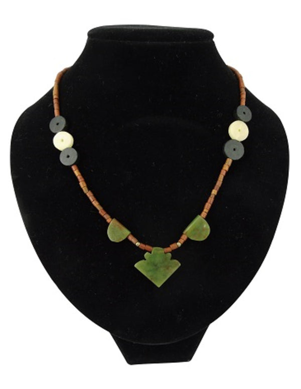 Bohemian ketting Jade met punthanger