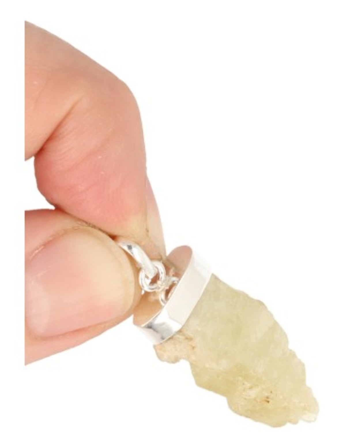 Brazilianiet hanger met zilveren kapje
