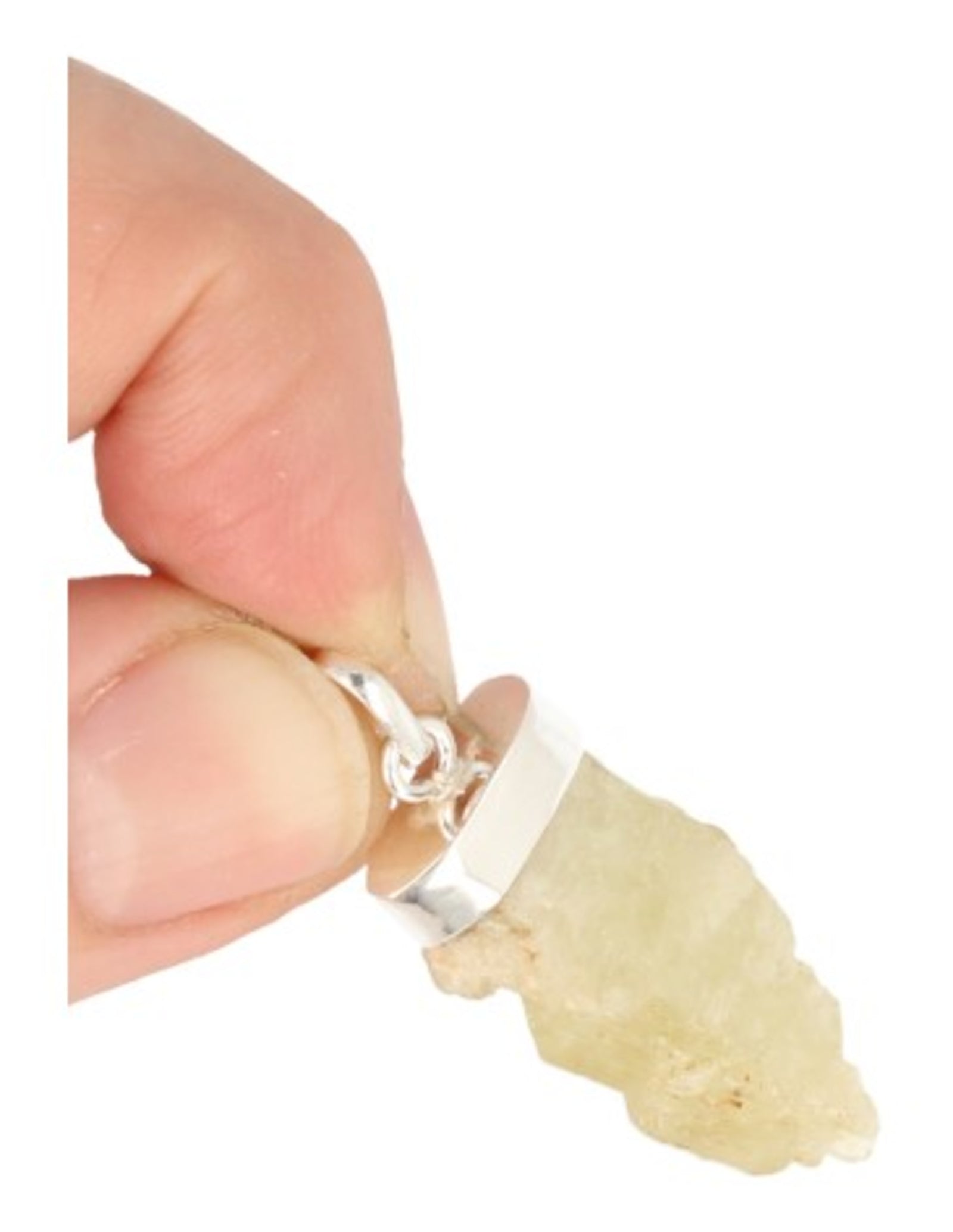 Brazilianiet hanger met zilveren kapje