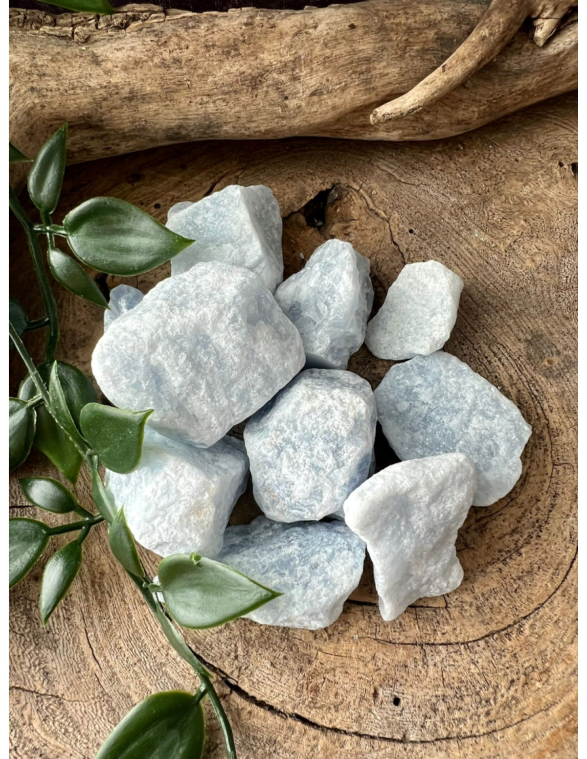Calciet blauw 250 gr. ruwe brokjes