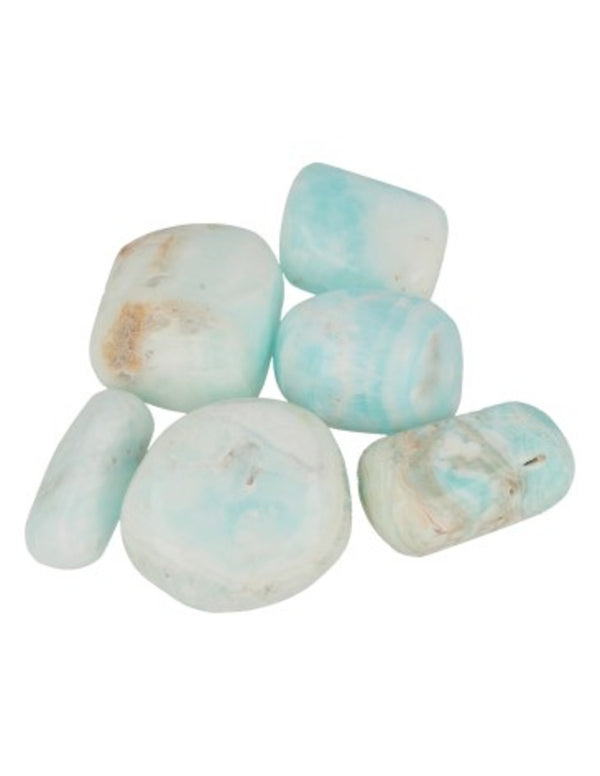 Calciet Caribbean blue 200 gr. edelsteen trommelstenen (mt3)