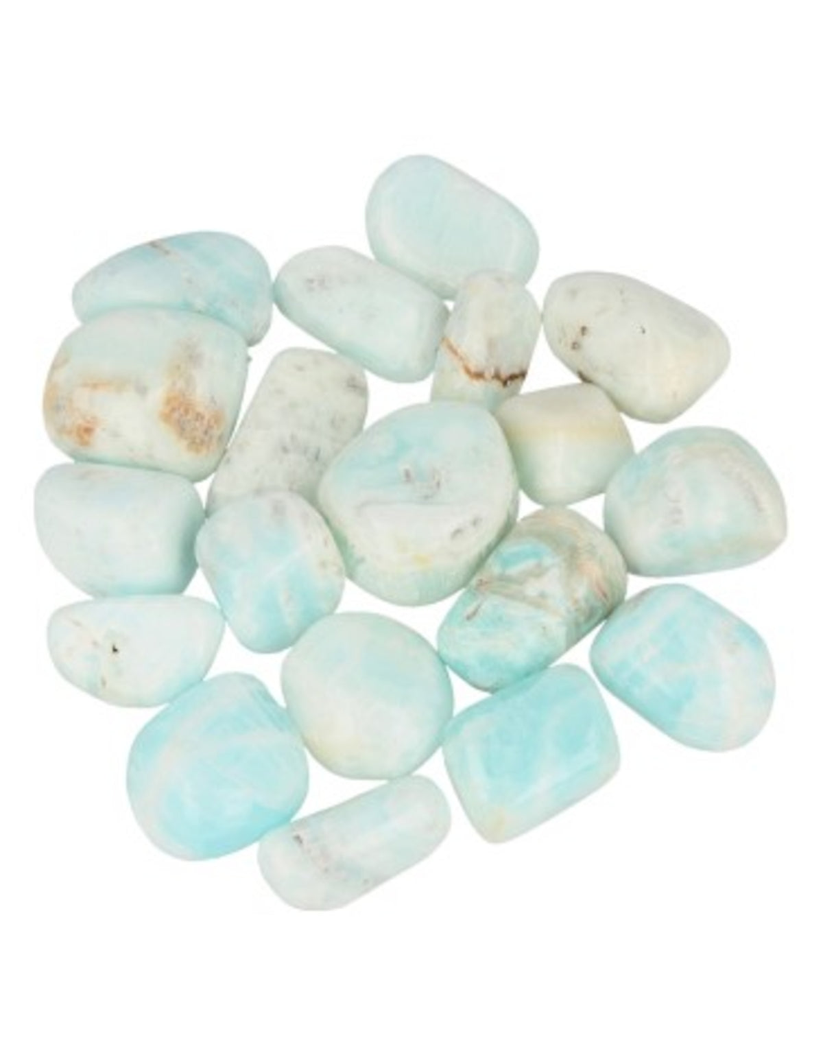 Calciet Caribbean blue 200 gr. trommelstenen (mt3)