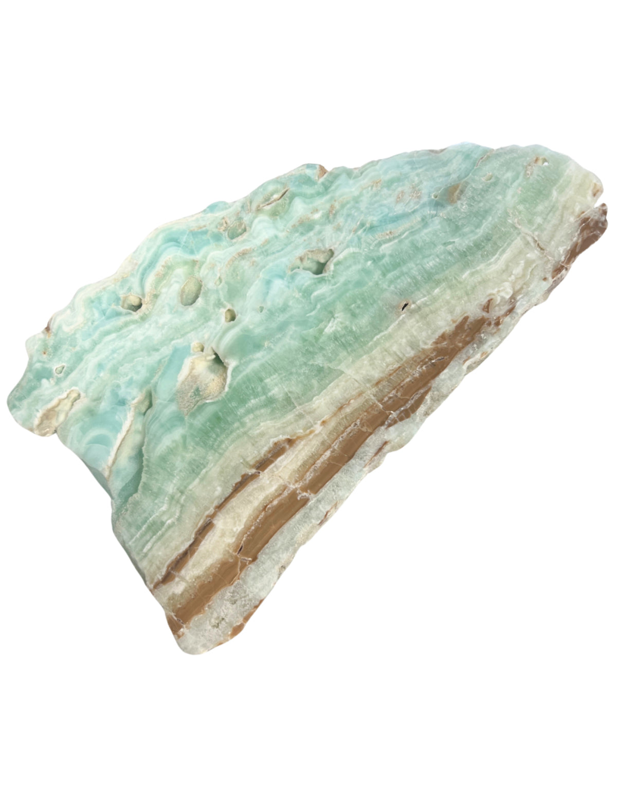 Calciet Caribbean blue edelsteen schijf nr.07