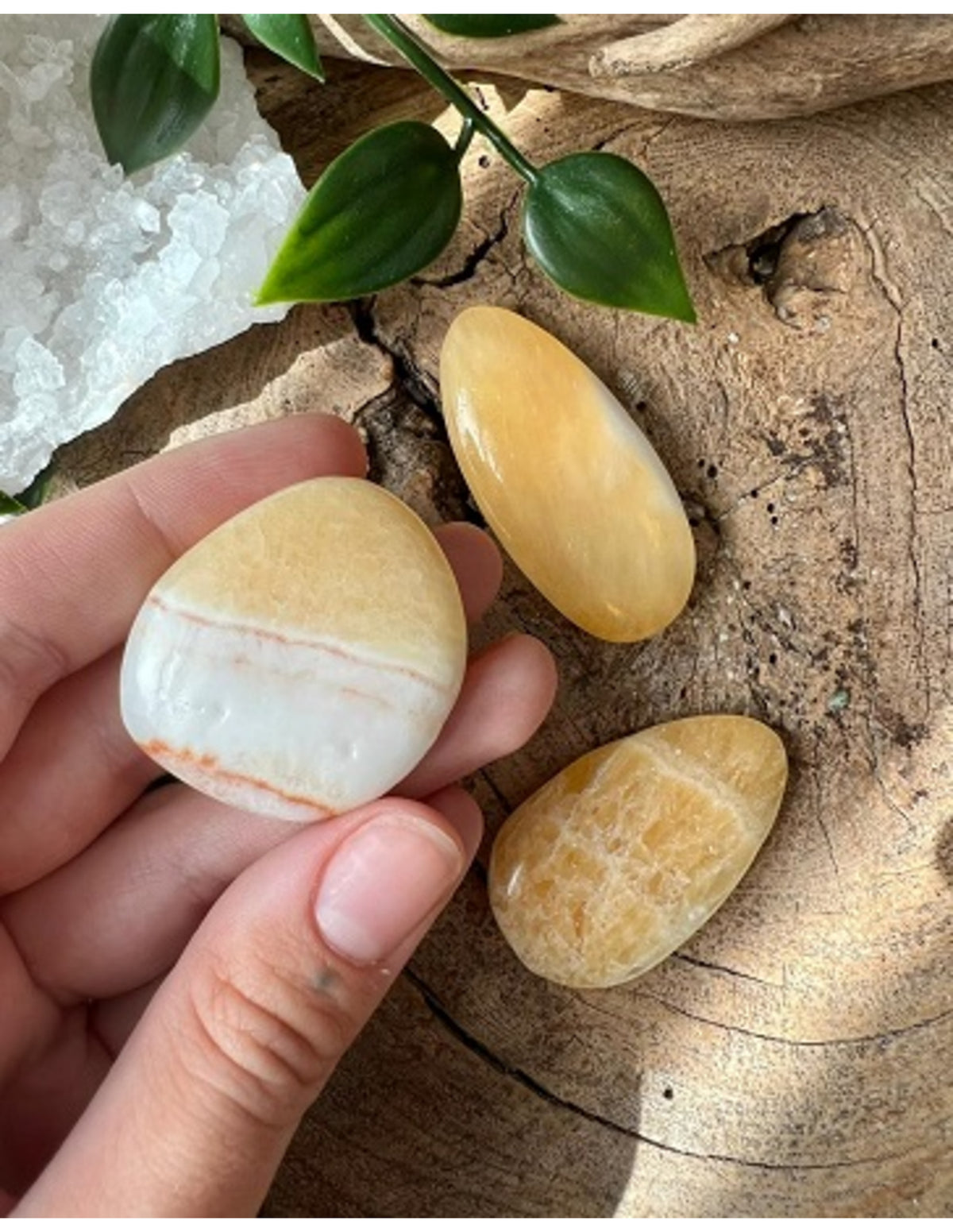 Calciet geel A zaksteen Madagaskar