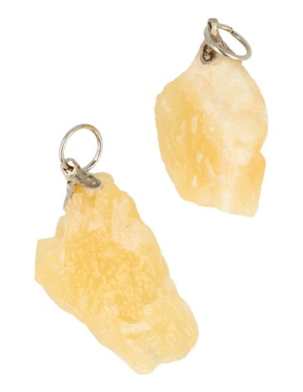 Calciet geel edelsteen hanger ruw