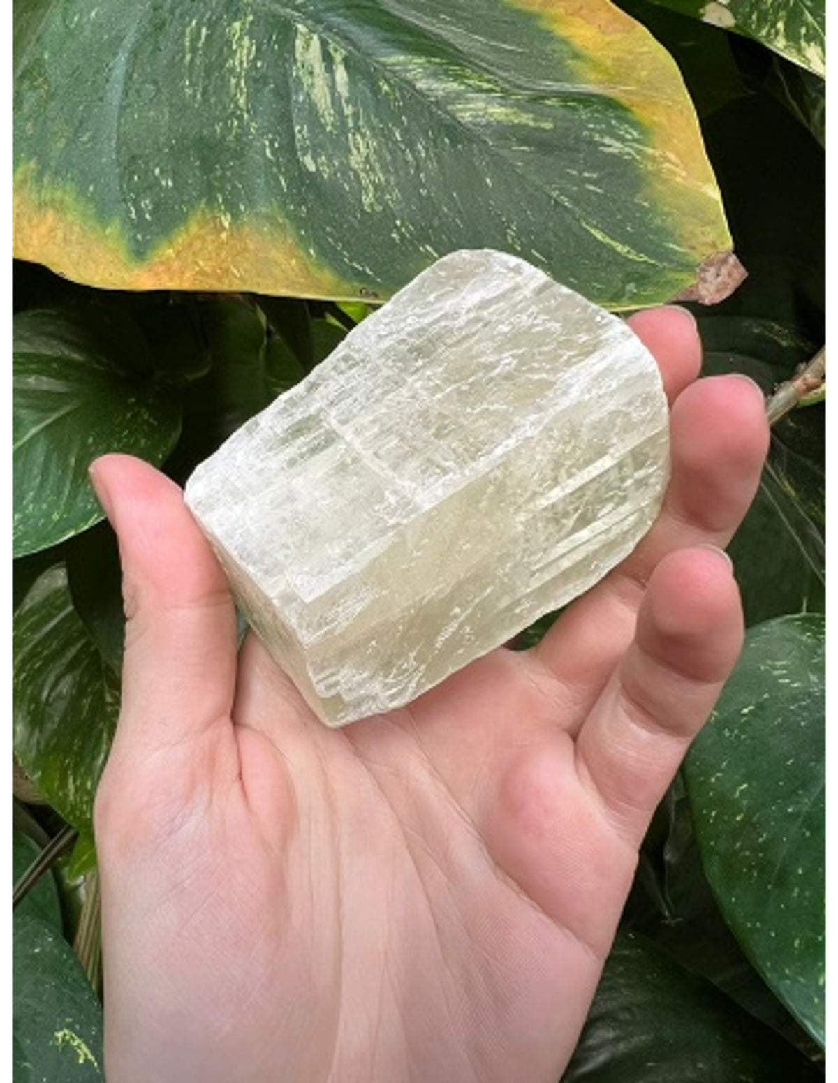 Calciet groen dubbelspaat ruw stuk 200-300 gram