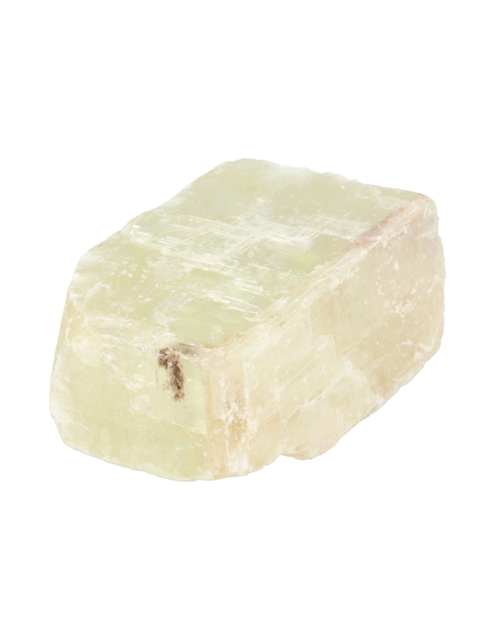 Calciet groen dubbelspaat ruw stuk 300-400 gram