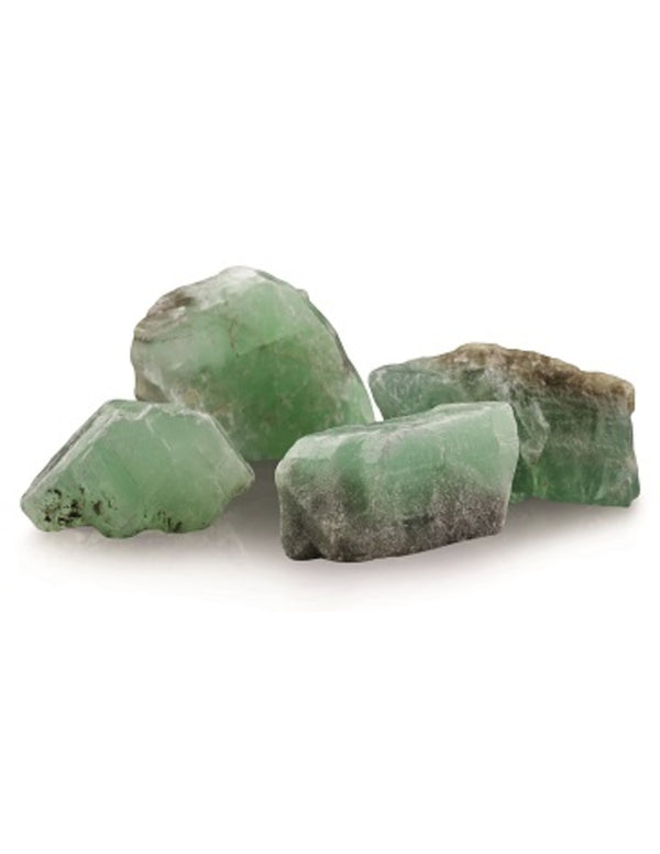Calciet smaragd groen 250 gr. ruwe edelsteen brokjes