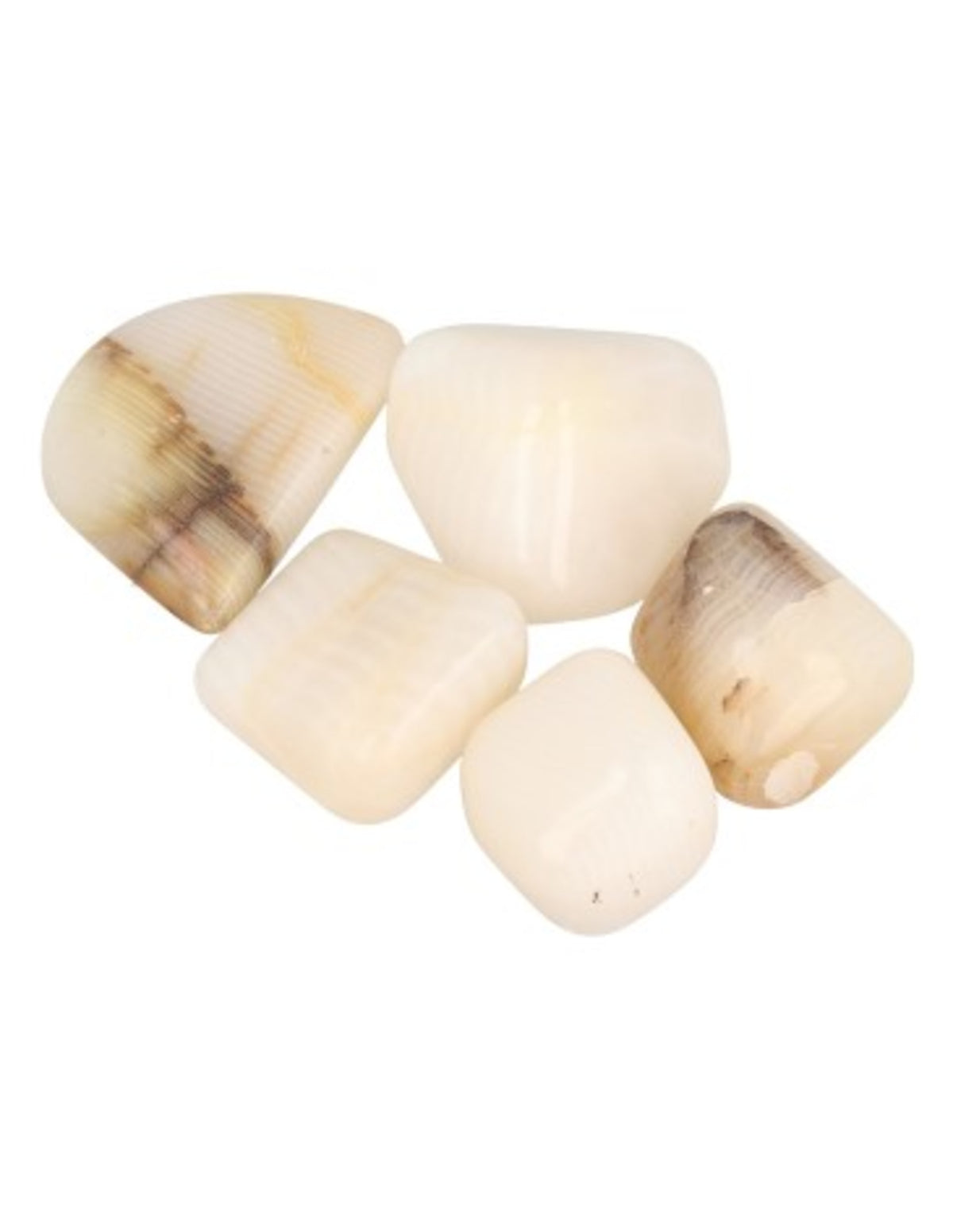 Calciet strepen 250 gr. trommelstenen (mt3)
