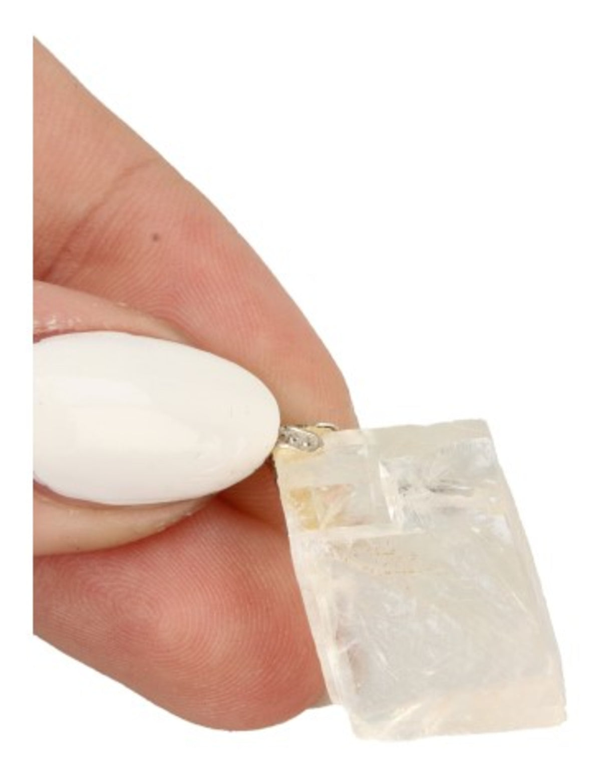 Calciet wit ruw edelsteen hanger
