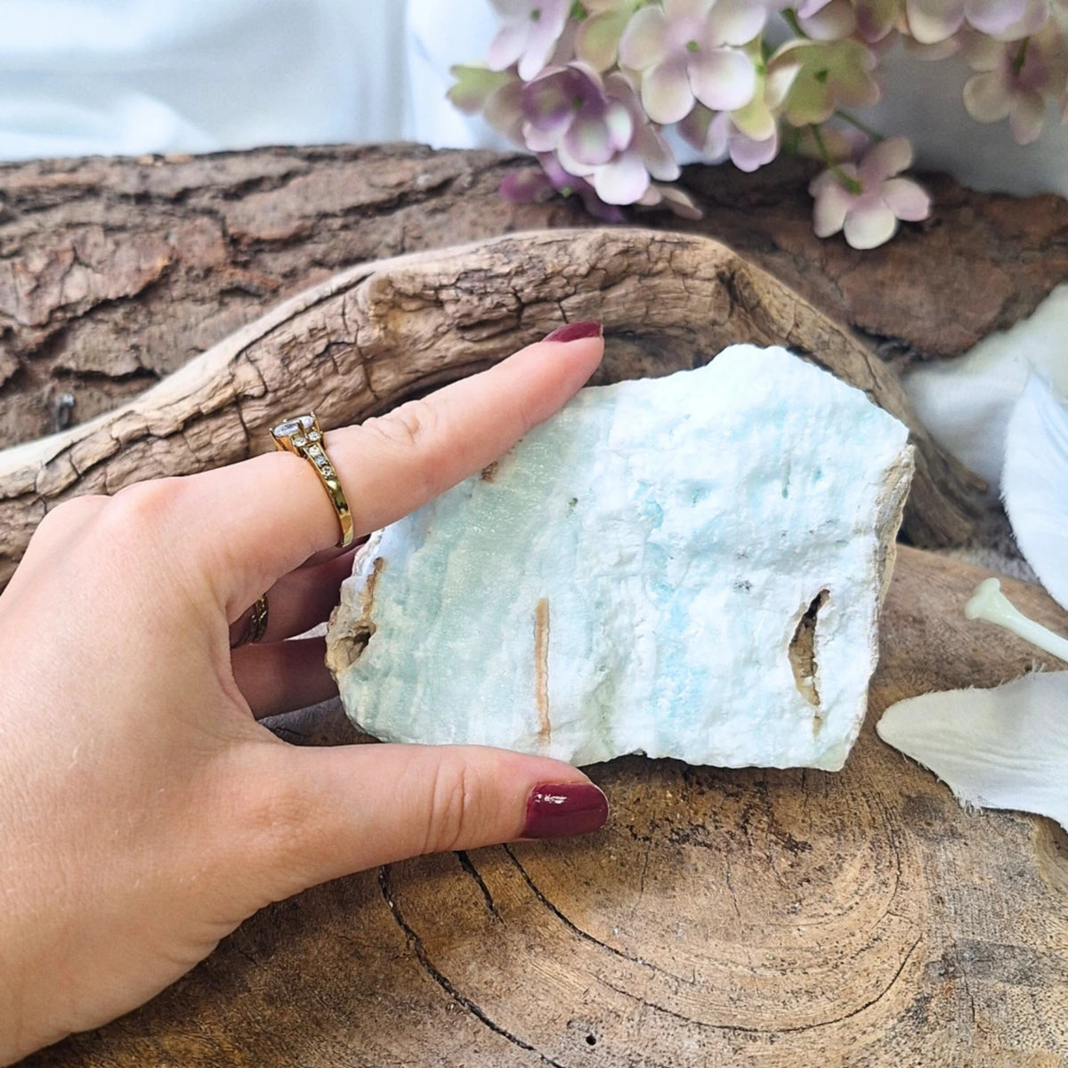 Caribbean blue Calciet ruw nr.08