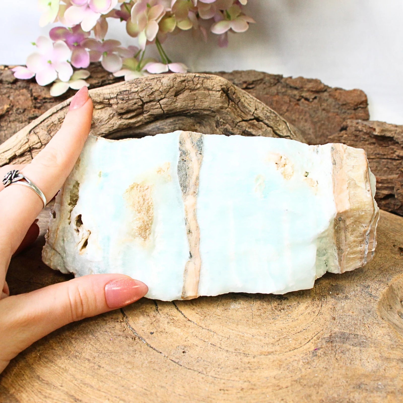 Caribbean blue Calciet ruw nr.10