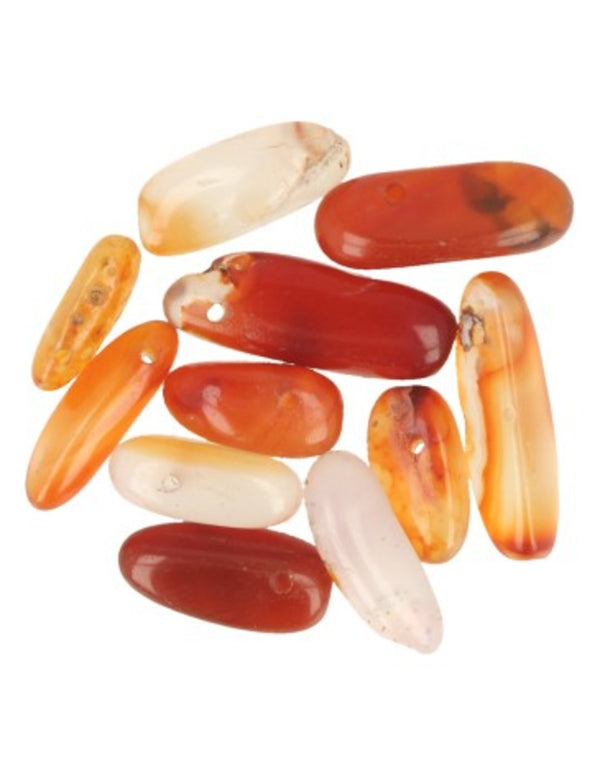Carneool longdrop edelsteen kralen - 11 st.