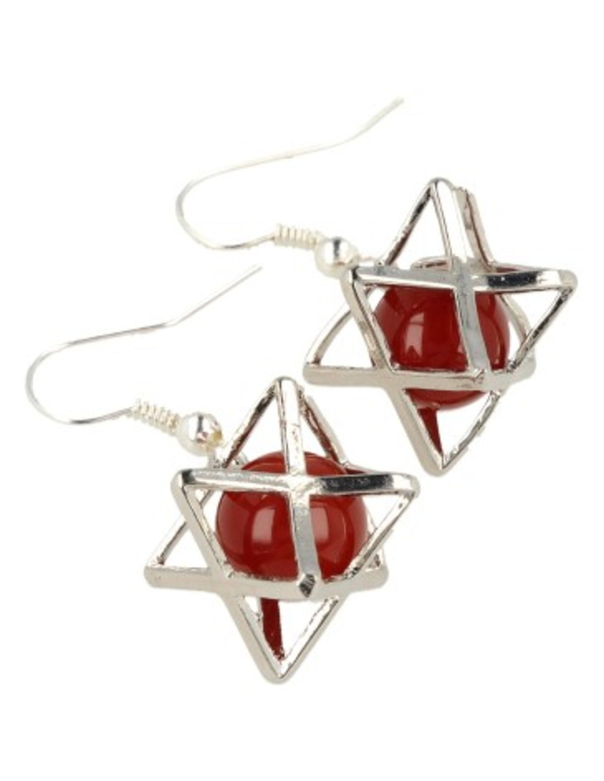 Carneool oorbellen merkabah
