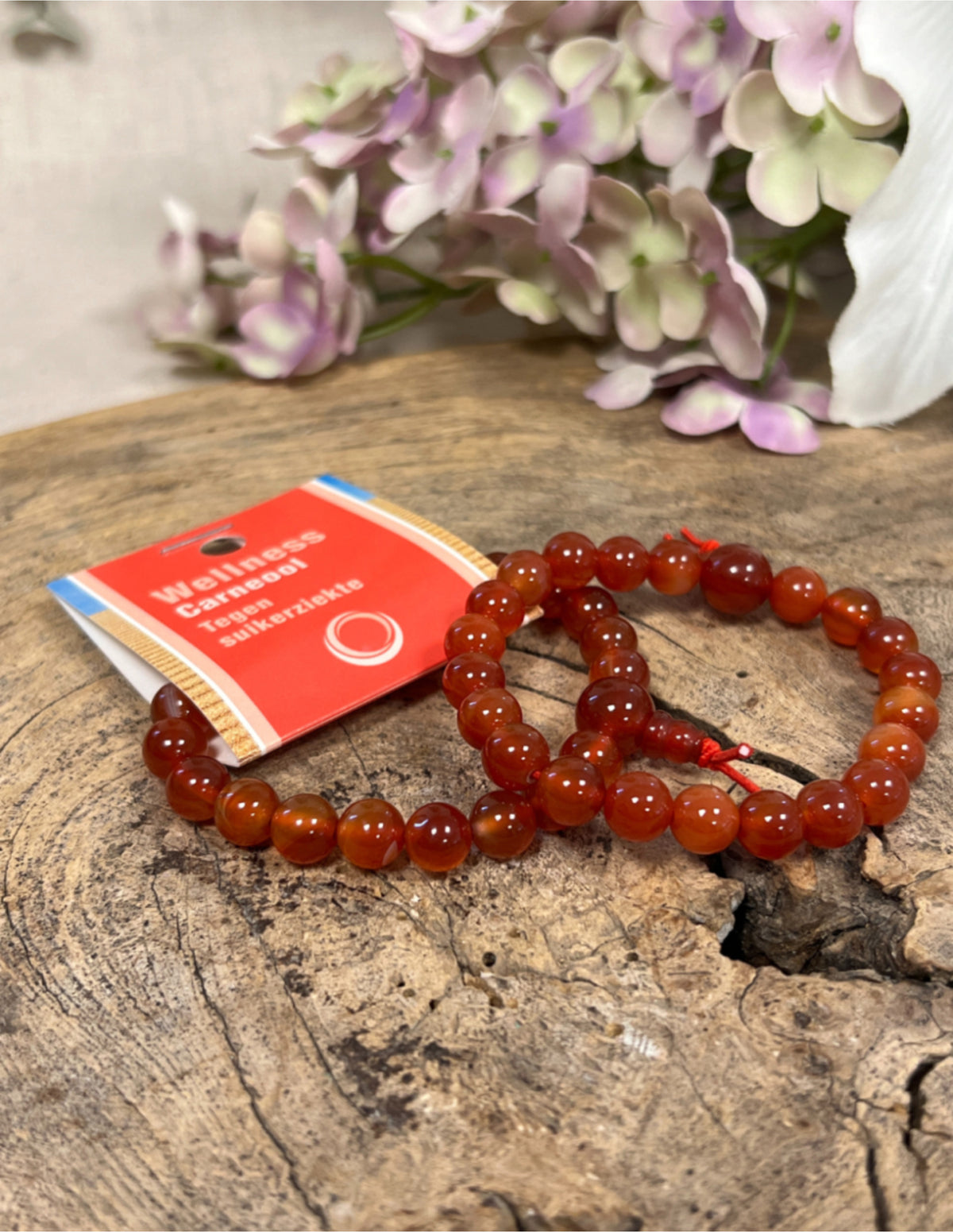 Carneool powerbead armband + kaart