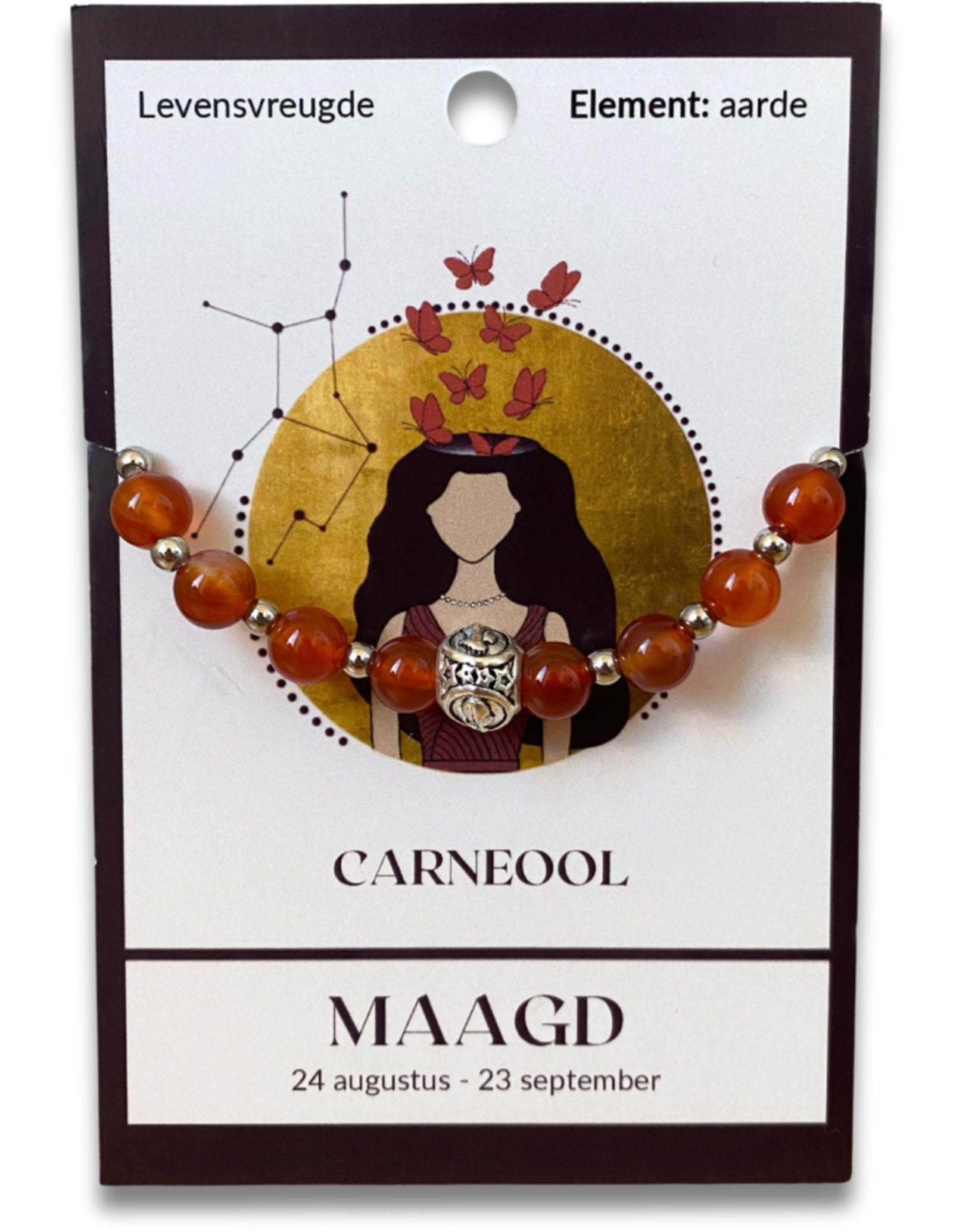 Carneool sterrenbeeld armband - Maagd