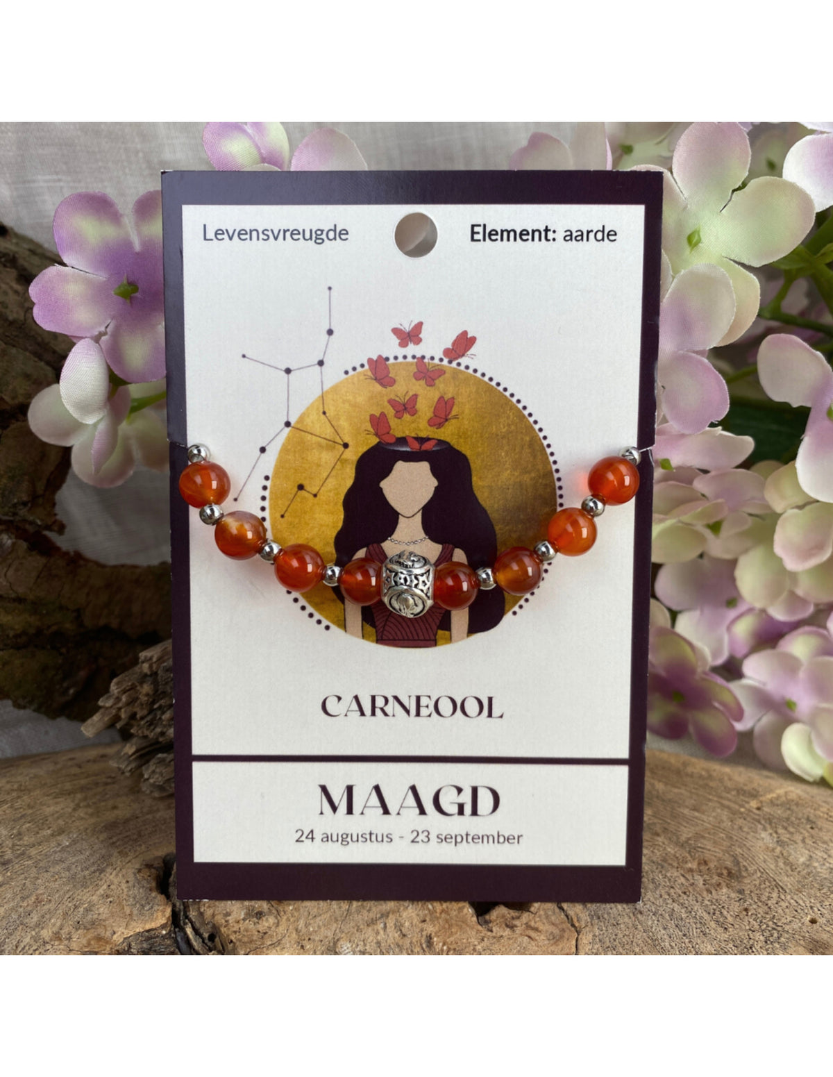 Carneool sterrenbeeld armband - Maagd