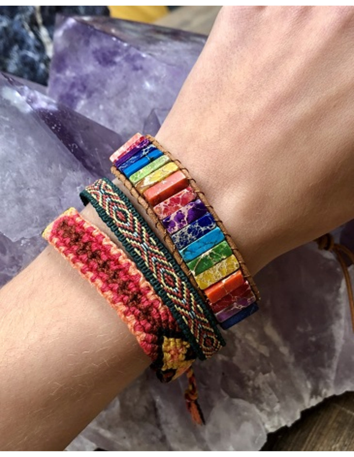 Chakra leren armband gipsy-style
