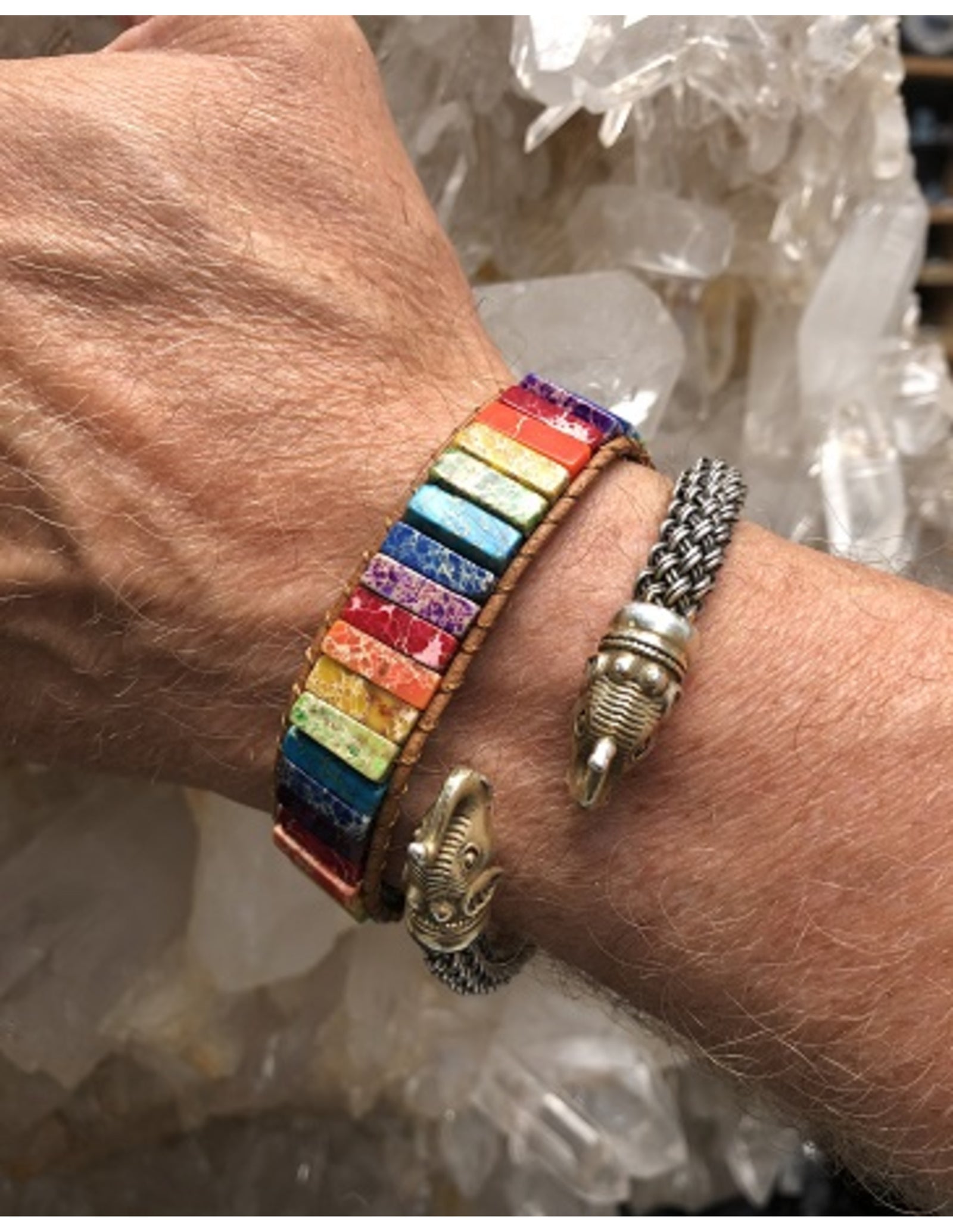 Chakra leren armband gipsy-style