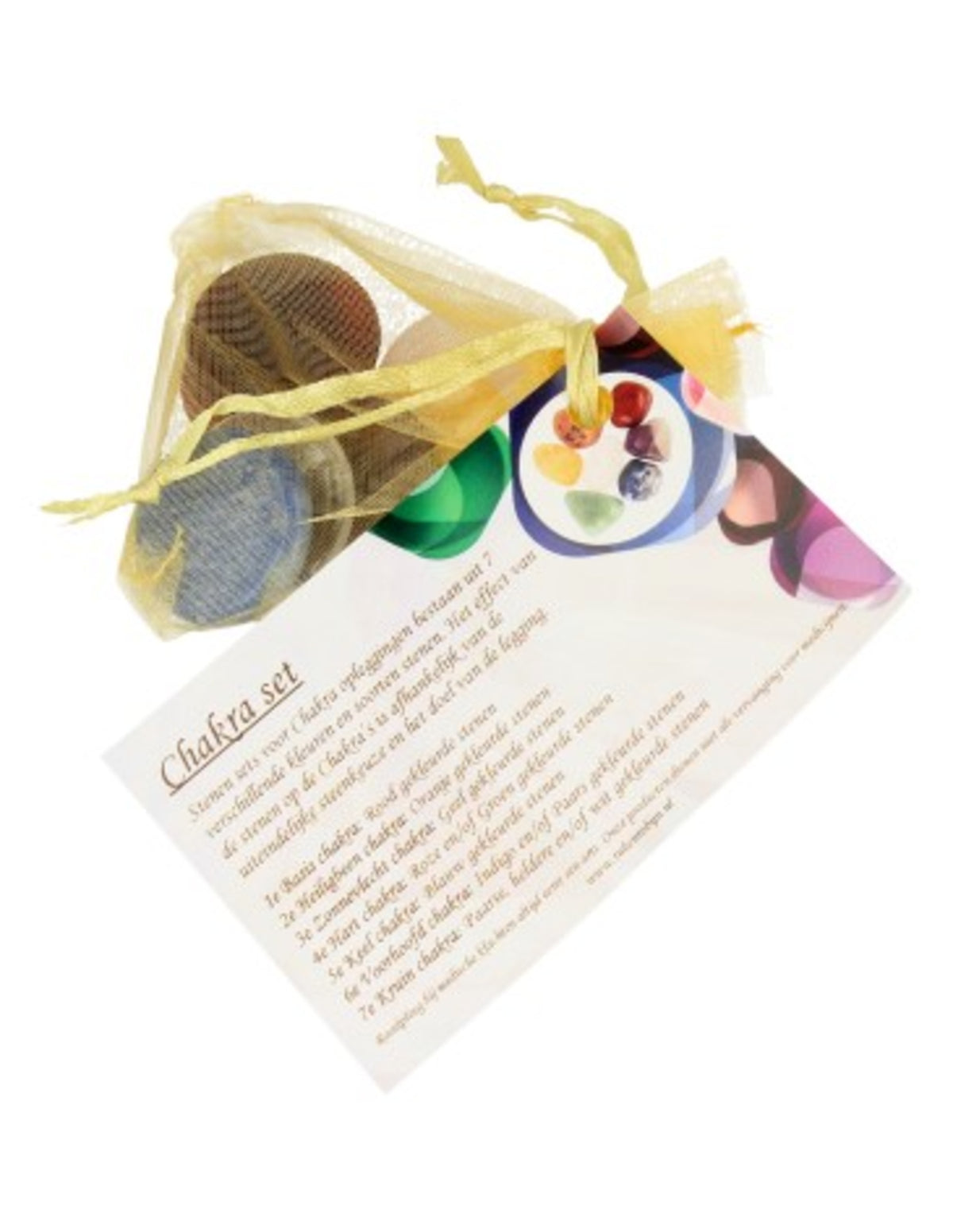 Chakra oplegstenen set rond in buidel