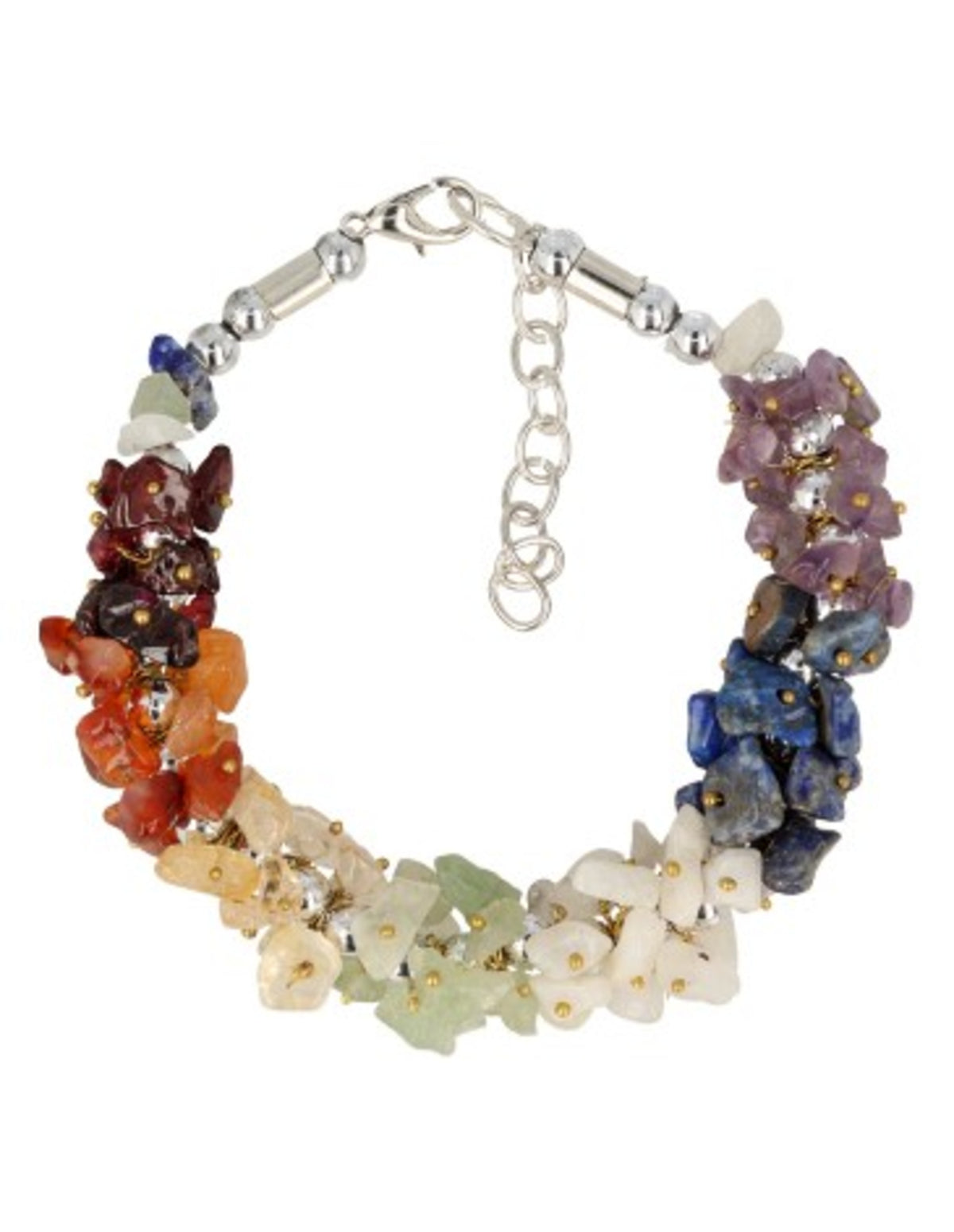 Chakra splitarmband cluster met sluiting