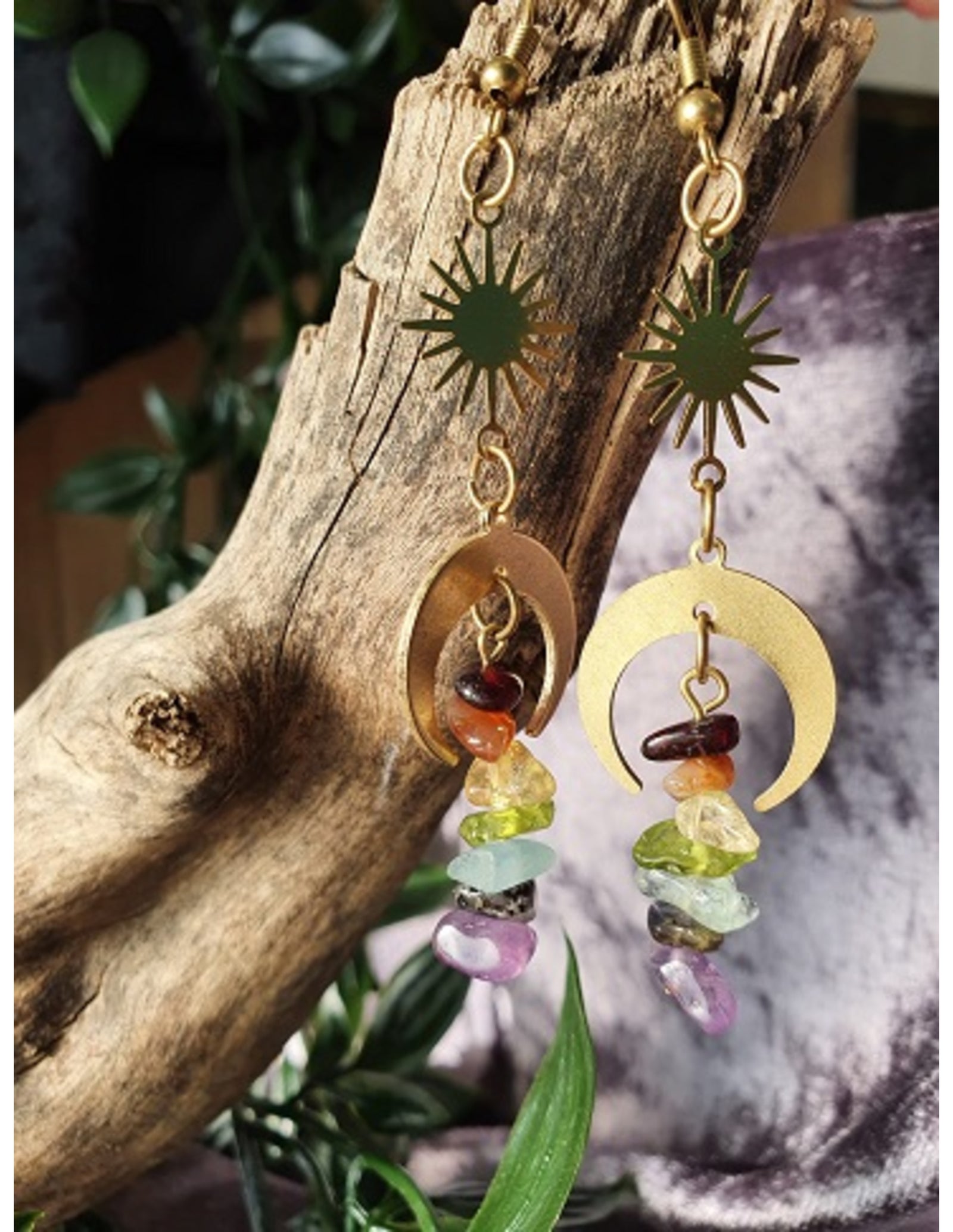 Chakra Star&Moon oorbellen