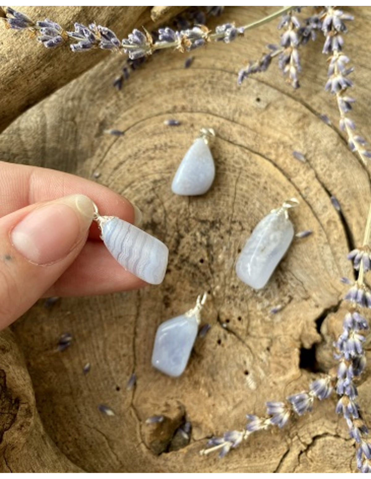 Chalcedoon edelsteen hanger