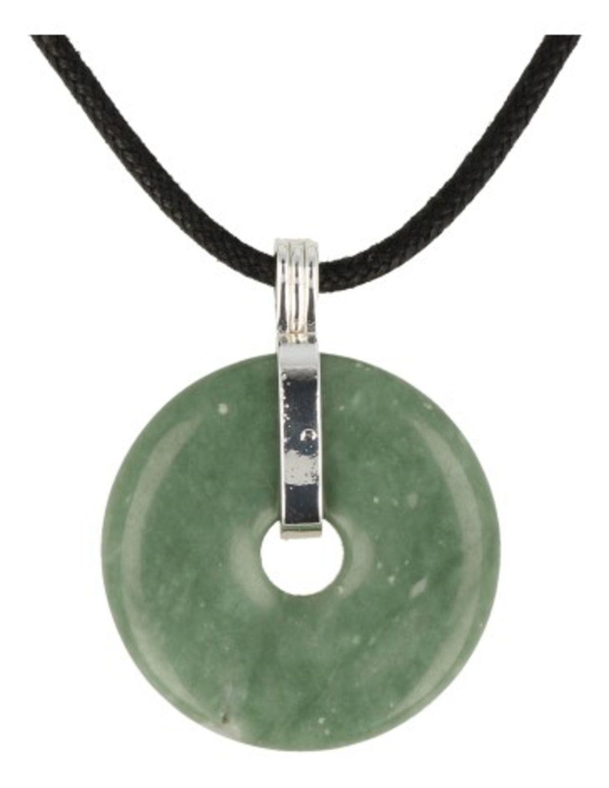Chinese Jade donuthanger 30 mm aan koord
