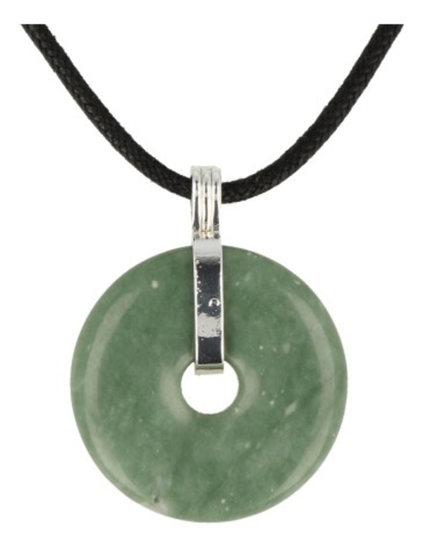 Chinese Jade donuthanger 30 mm aan koord