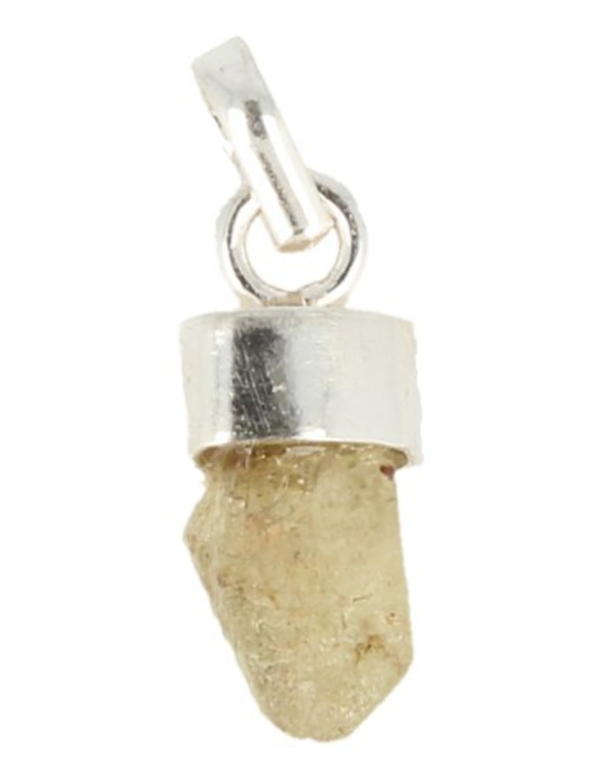 Chrysoberyl hanger met zilveren kapje