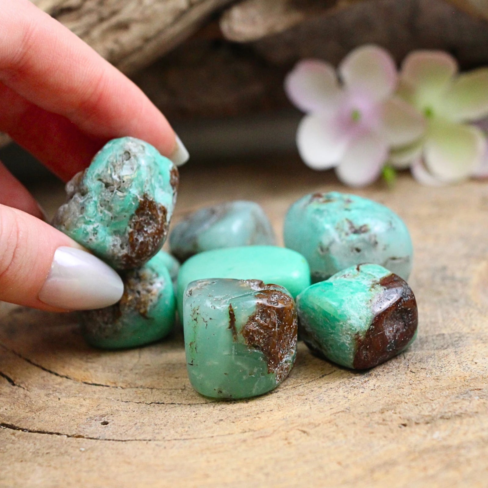 Chrysopraas 150 gr. trommelstenen (mt3)