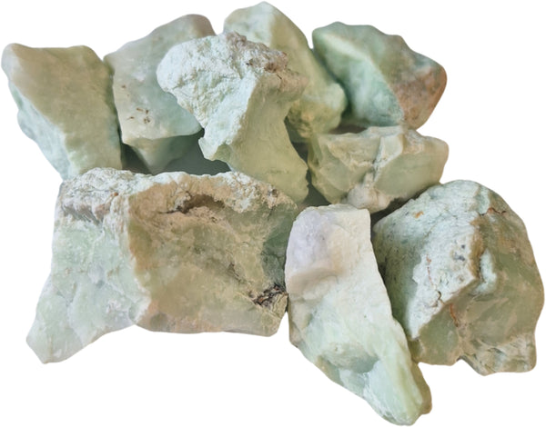 Chrysopraas A 250 gr. ruwe edelsteen brokjes