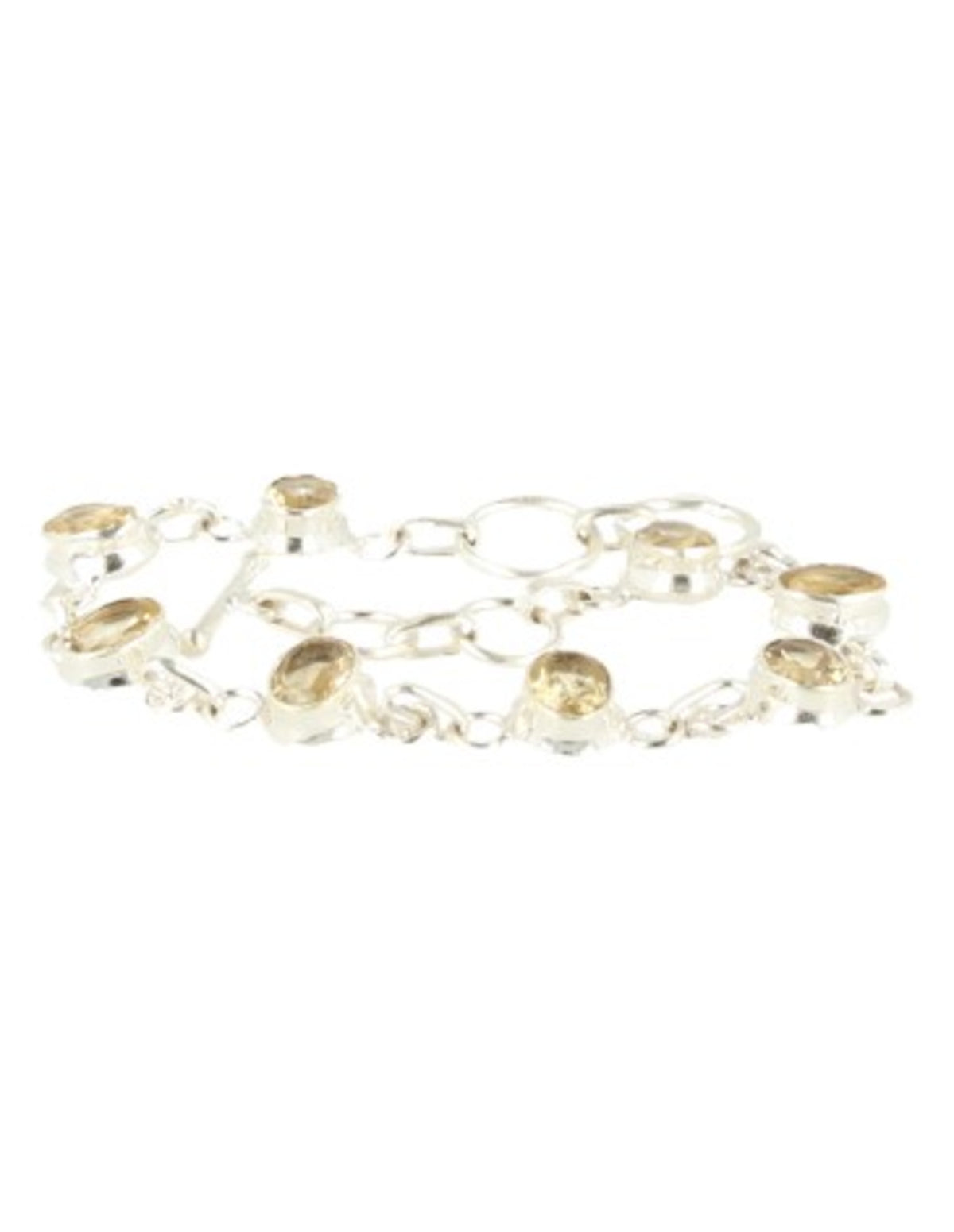 Citrien armband facet zilver ovaal