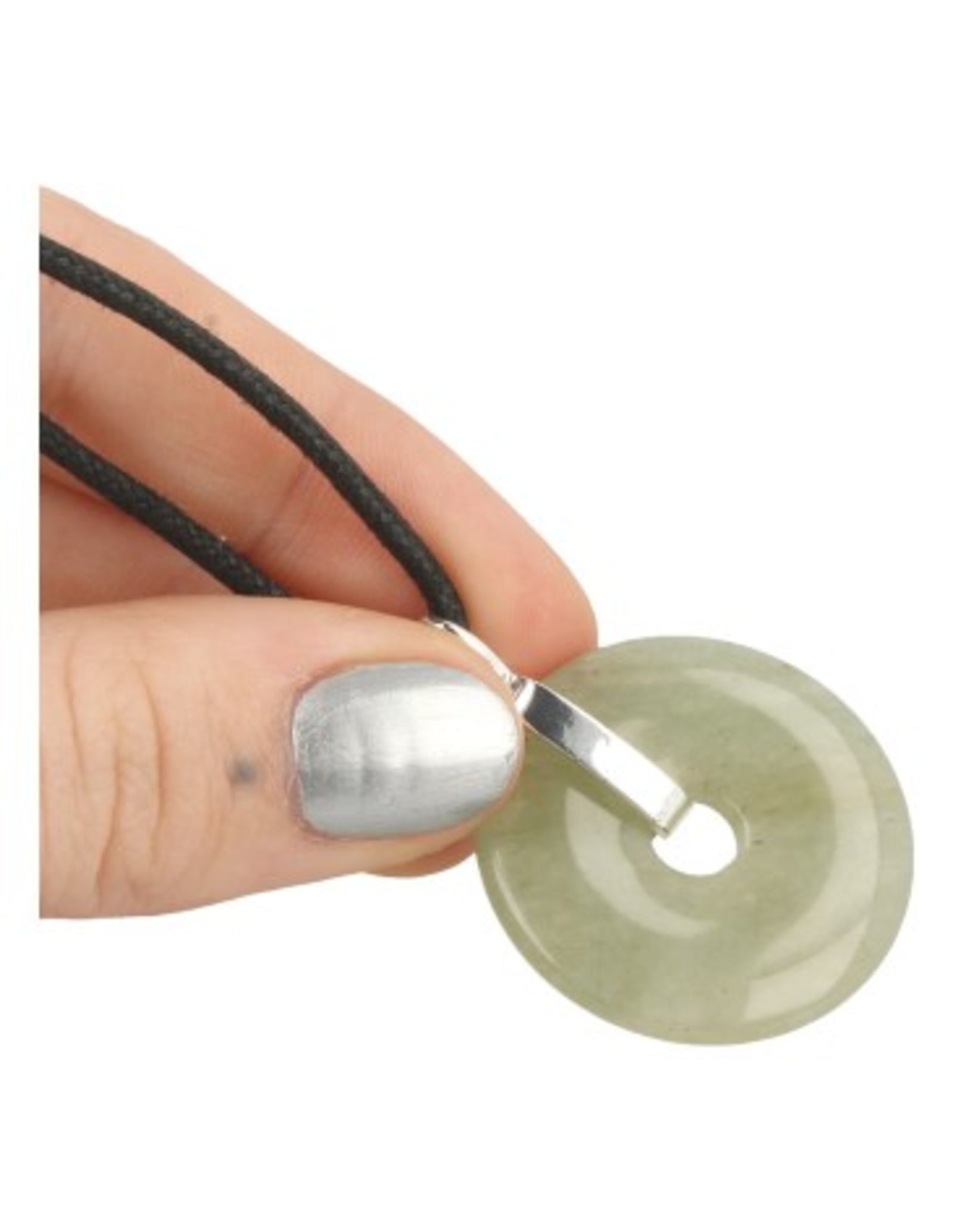 Donuthanger 30 mm Aventurijn groen aan koord