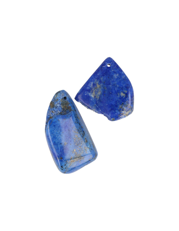 Doorboorde Edelsteen Hanger Lapis half gepolijst