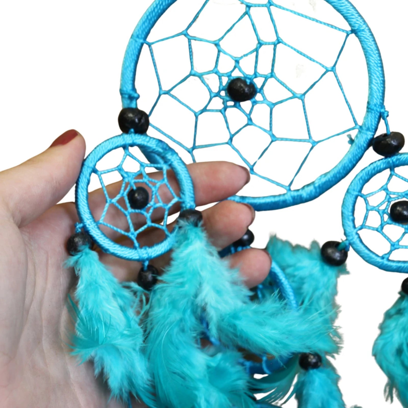Dromenvanger- Alleen veren - 9cm - Turkoois