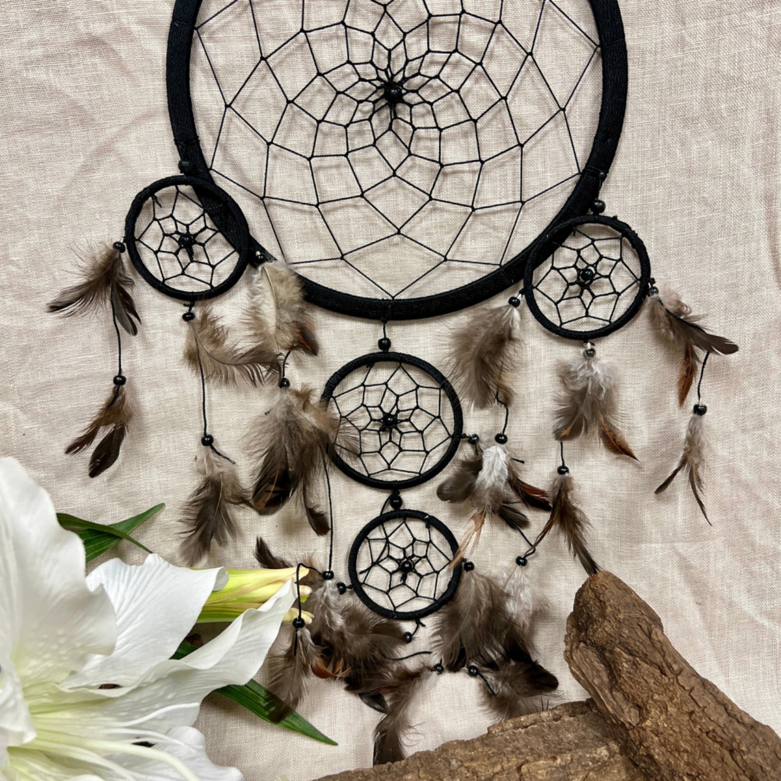 Dromenvanger veren - 22cm - Zwart