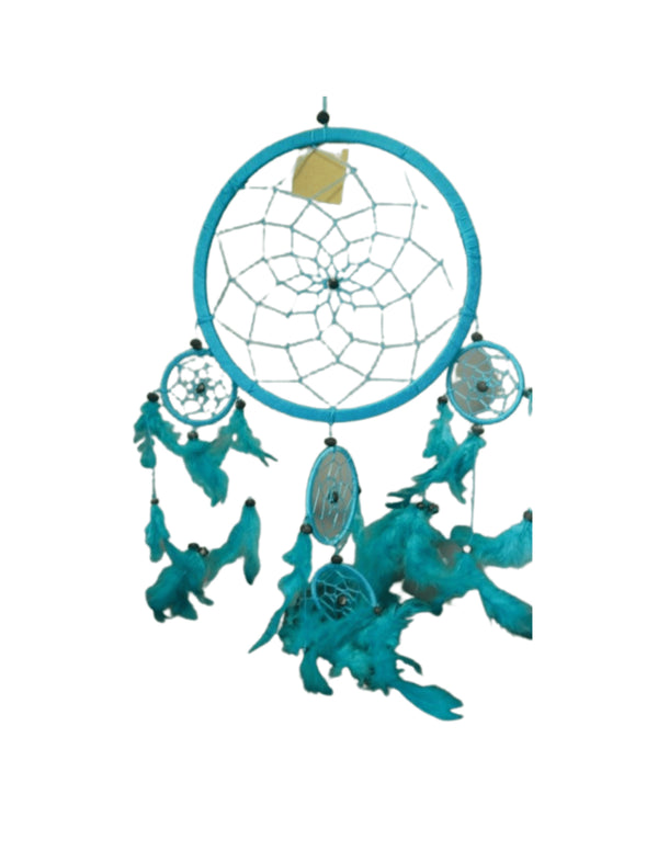 Dromenvanger veren 42cm Turquoise