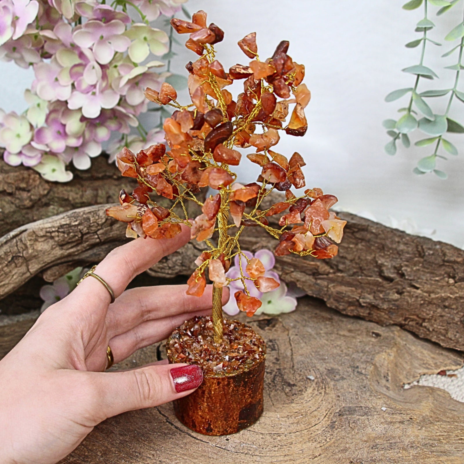 Edelsteen boompje Carneool ca. 18 cm