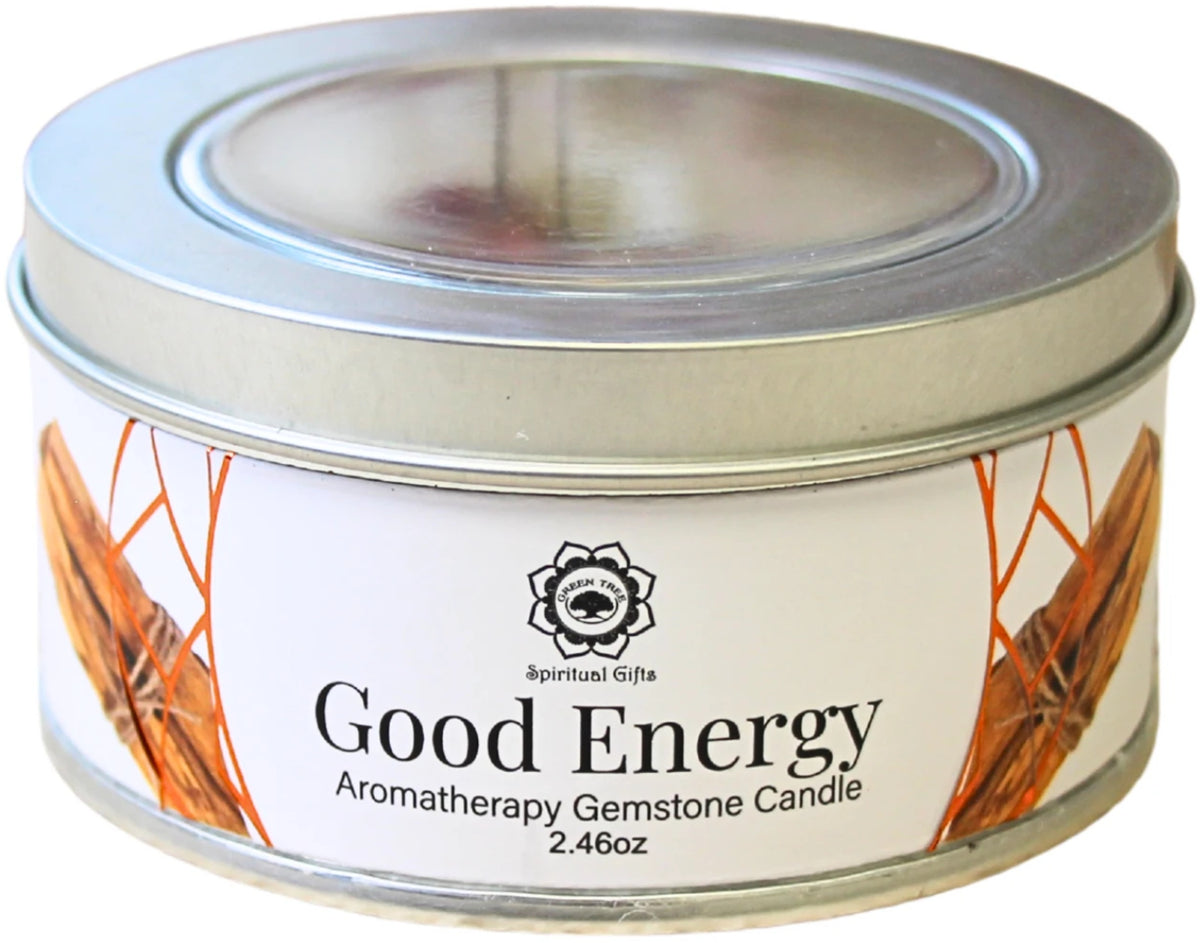 Edelsteen Geurkaars - Good Energy met Carneool - in blik