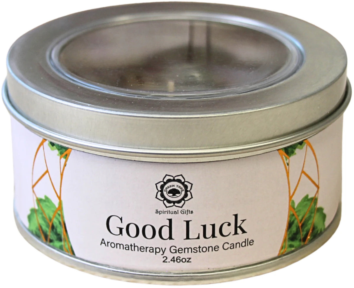 Edelsteen Geurkaars - Good Luck met Groene Aventurijn - in blik