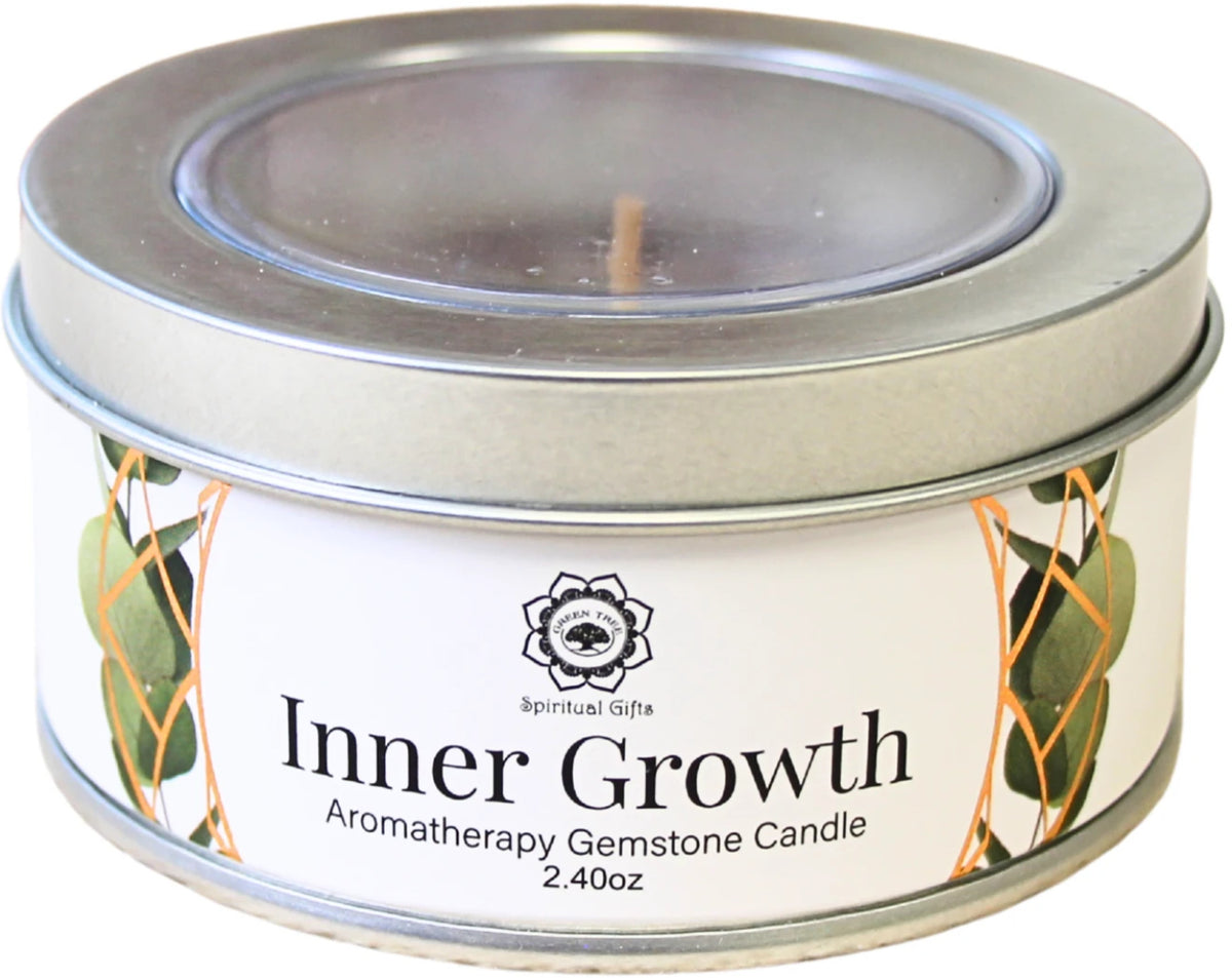 Edelsteen Geurkaars - Inner Growth met Maansteen - in blik