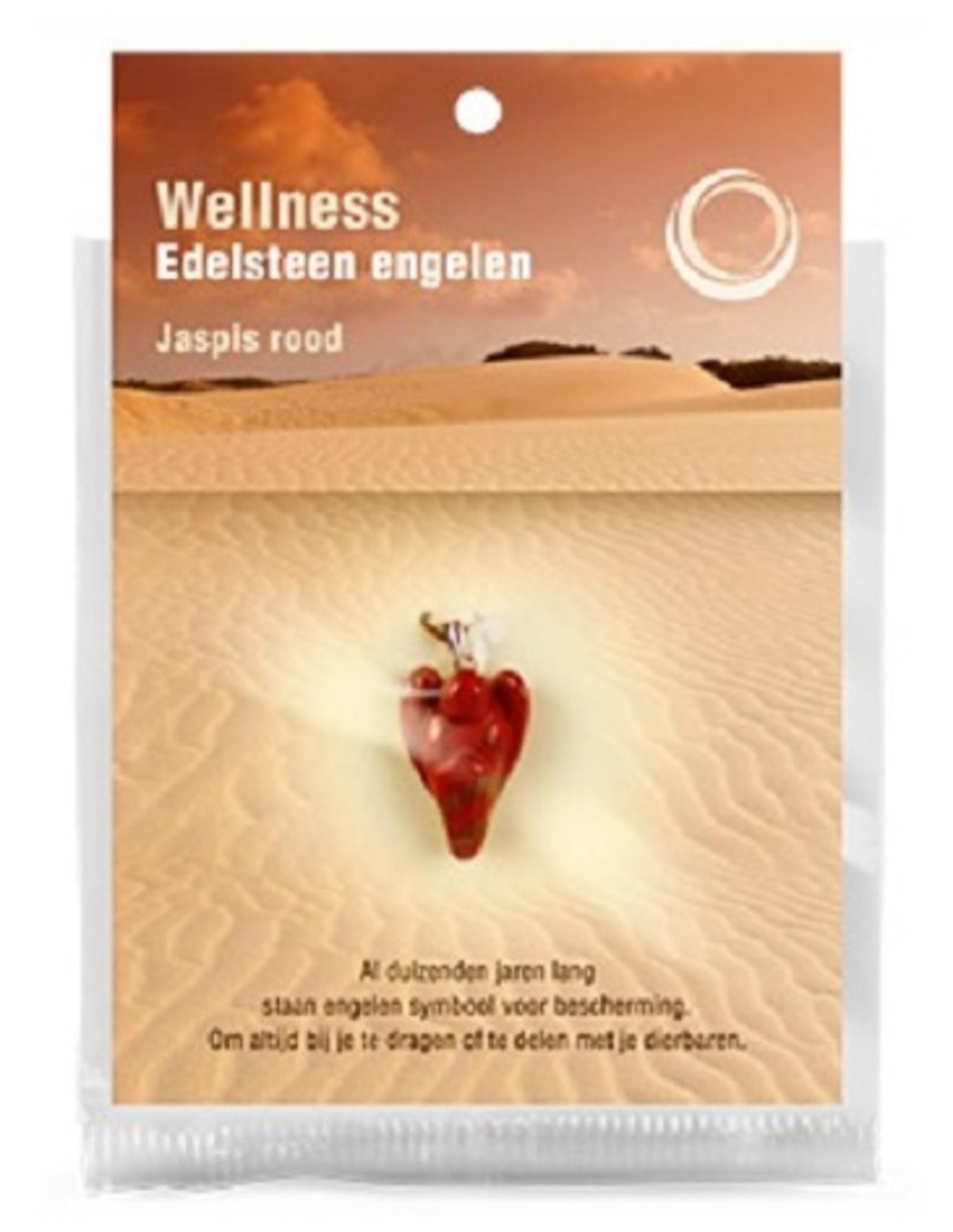 Engelen hanger + kaart Jaspis rood