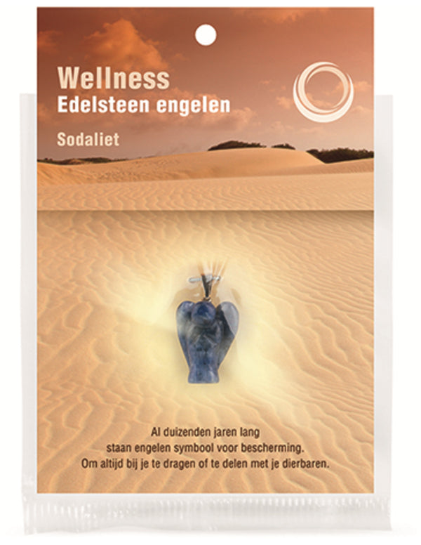 Sodaliet edelsteen engelen hanger + kaart
