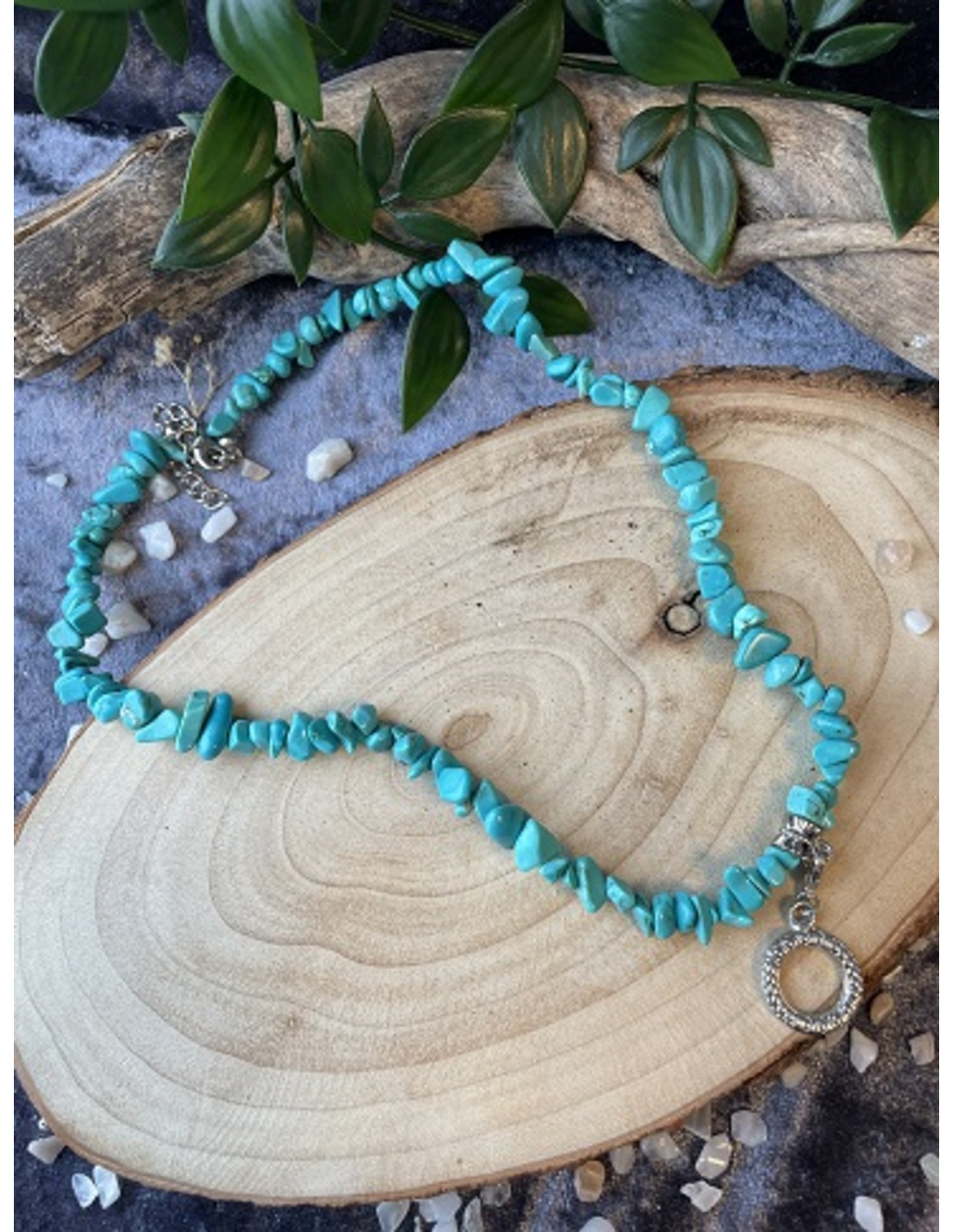 Fashion ketting Howliet blauw split (bijgekleurd)