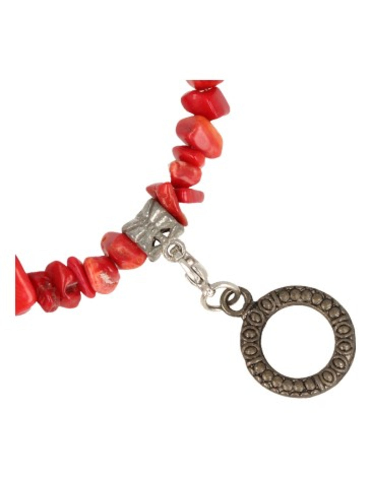 Fashion ketting Koraal donker (imitatie)