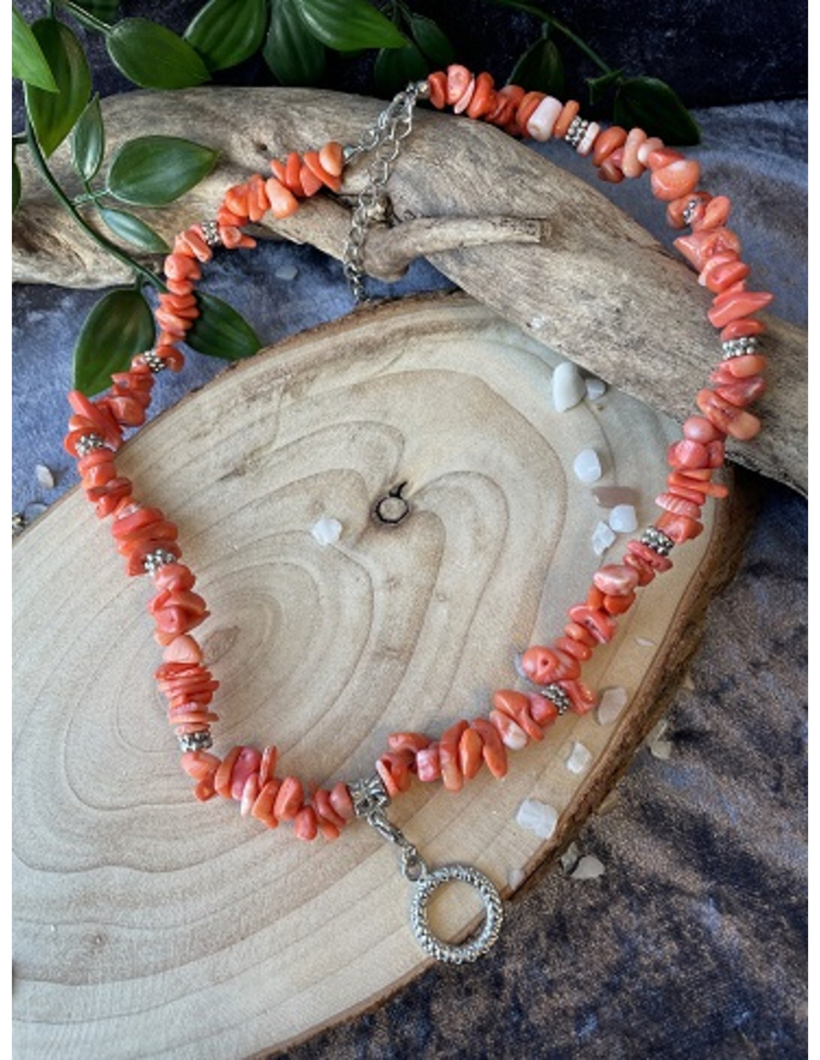 Fashion ketting Koraal licht (imitatie)