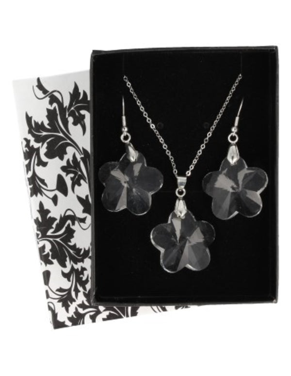 Feng shui bloem Edelsteen Hanger / oorbellen set