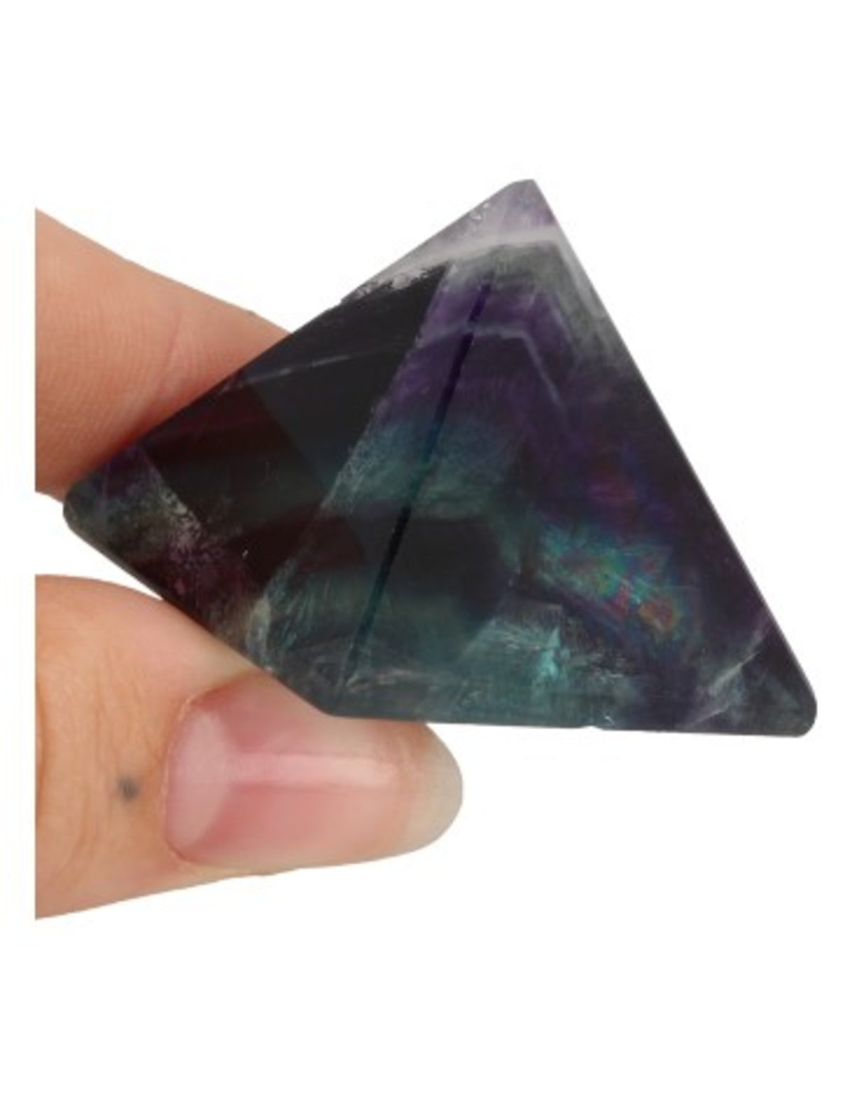 Fluoriet 35 mm edelsteen piramide