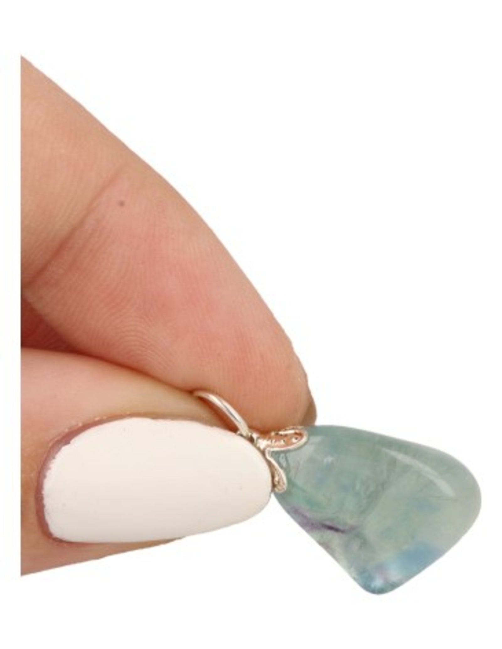 Fluoriet blauw edelsteen hanger